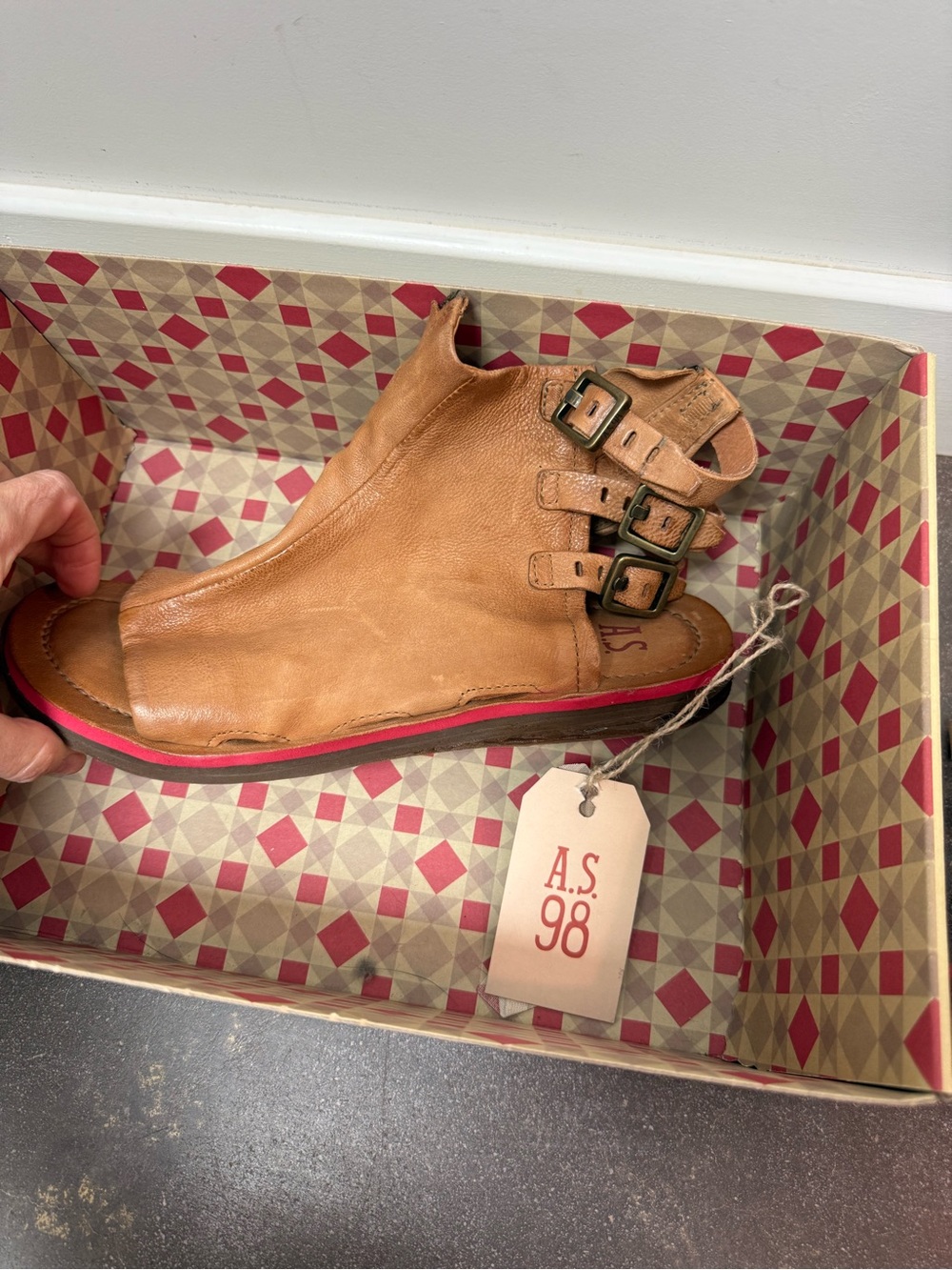 A.S.98 Women’s Brighton Sandal- Tan Leather